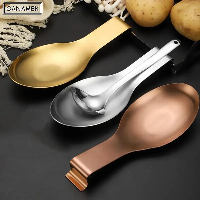 

Fish Shape Stainless Steel Spoon Rest Food Clip Hot Pot Spoon Tray Hotel Restaurant Kitchen Utensil Holder Shelf Tray