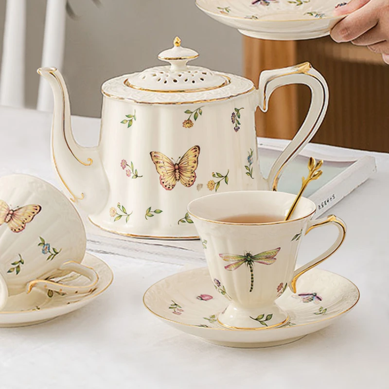 

Роскошный простой искусственный цветок, необычная элегантность, эстетичная фарфоровая чайная чашка kafffm из 6 предметов