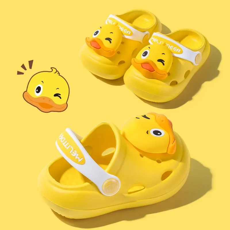 

Baby Summer Shoes Soft Sole Comfortable Toddler Slippers Anti-slip Kids Hole Shoes Cartoon Animals Children Sandals Slippers