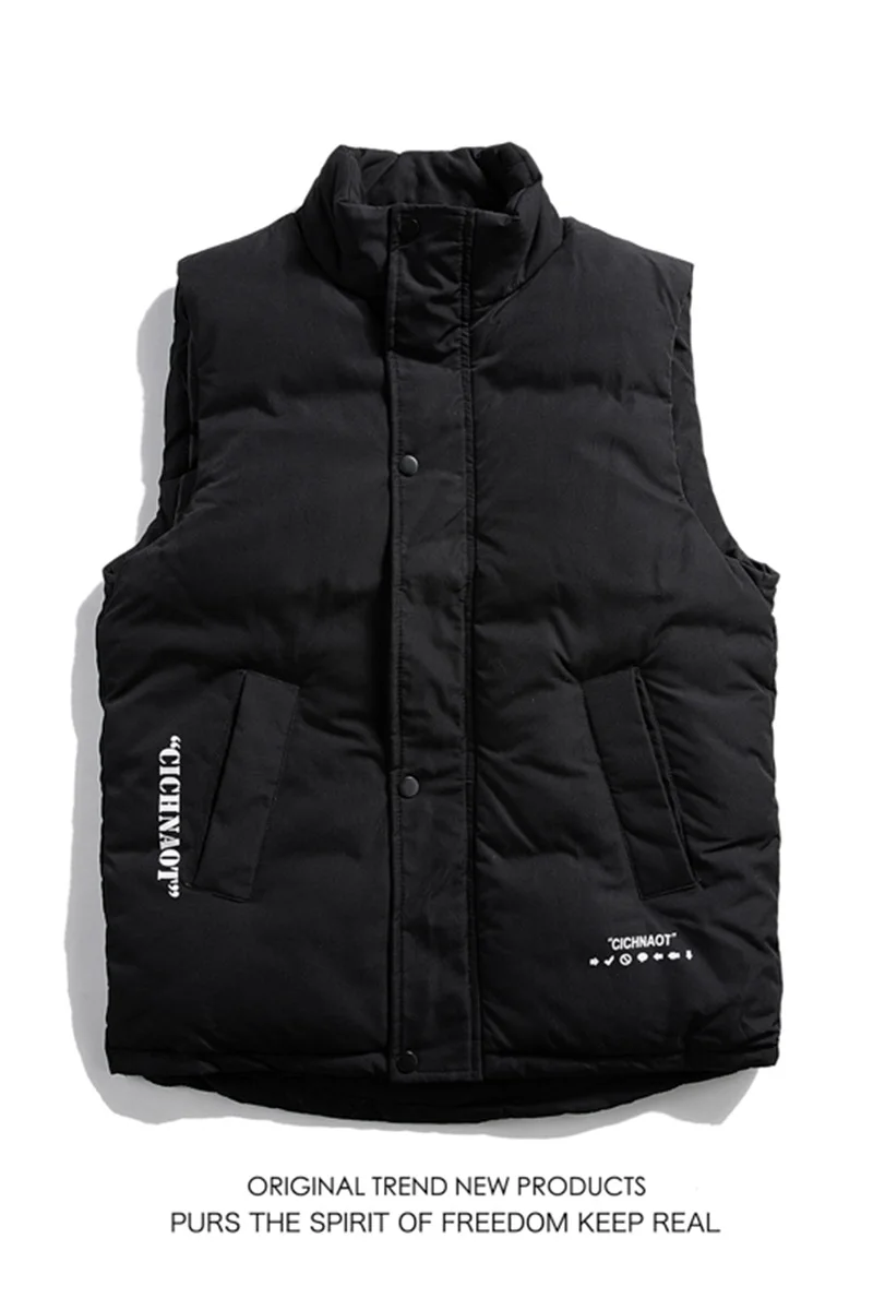 Down cotton vest, men's autumn and winter bread suit, lovers' jacket, cotton coat, white bottom, swing shooting