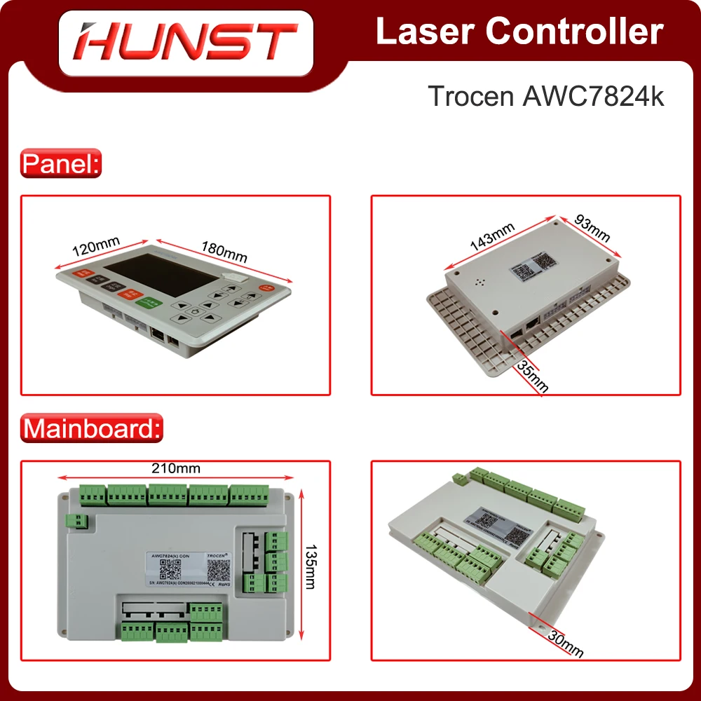 Hunst AWC708C Lite DSP CO2 Laser Control Display Panel Upgrade to Trocen AWC7824K For CNC System Laser Cutting Control Panel enlarge
