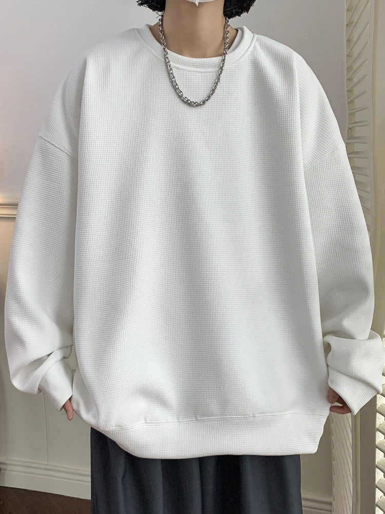 

Толстовка мужская весенне-осенняя, повседневный свободный Свитшот оверсайз, пуловеры с длинным рукавом, топы, модная трендовая спортивная ...