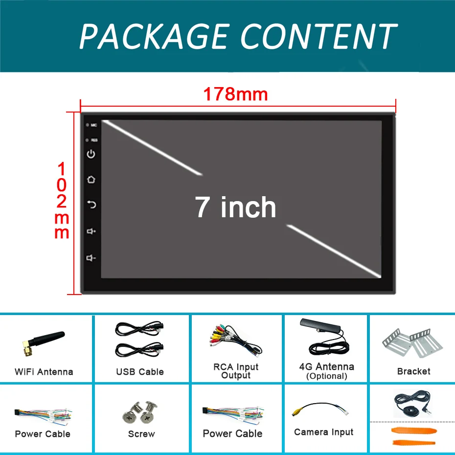 Универсальная Автомагнитола 2din Авторадио android 12 CarPlay для Nissan Qashqai X-Trail HYUNDAI Accent Santa