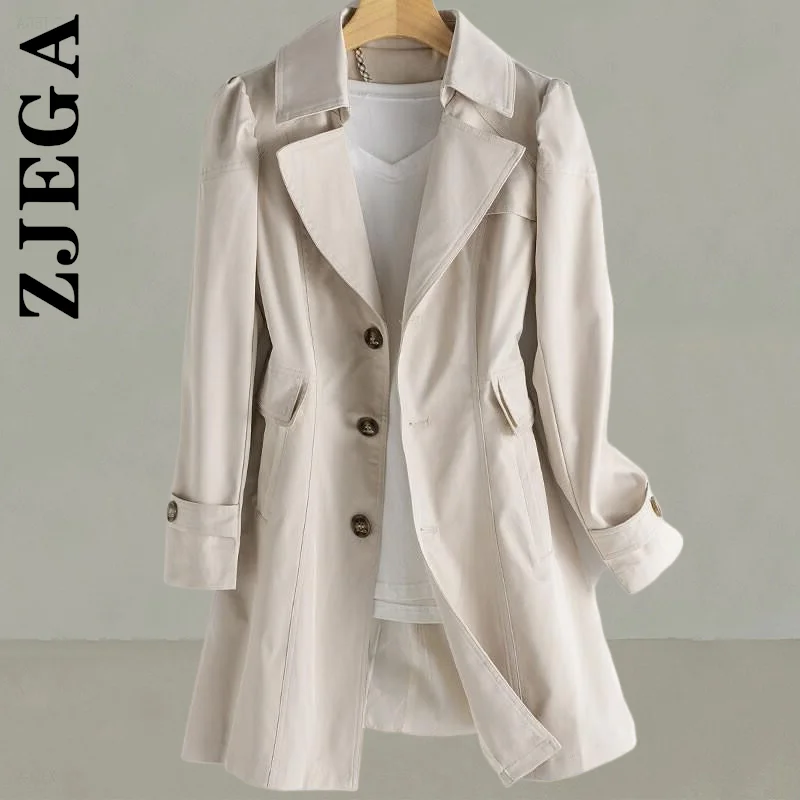 Zjega зимнее Длинное Элегантное пальто женское Свободное длинное ветрозащитное