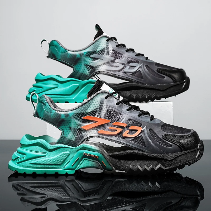 Мужские Нескользящие сандалии для вождения дышащие пляжные босоножки из