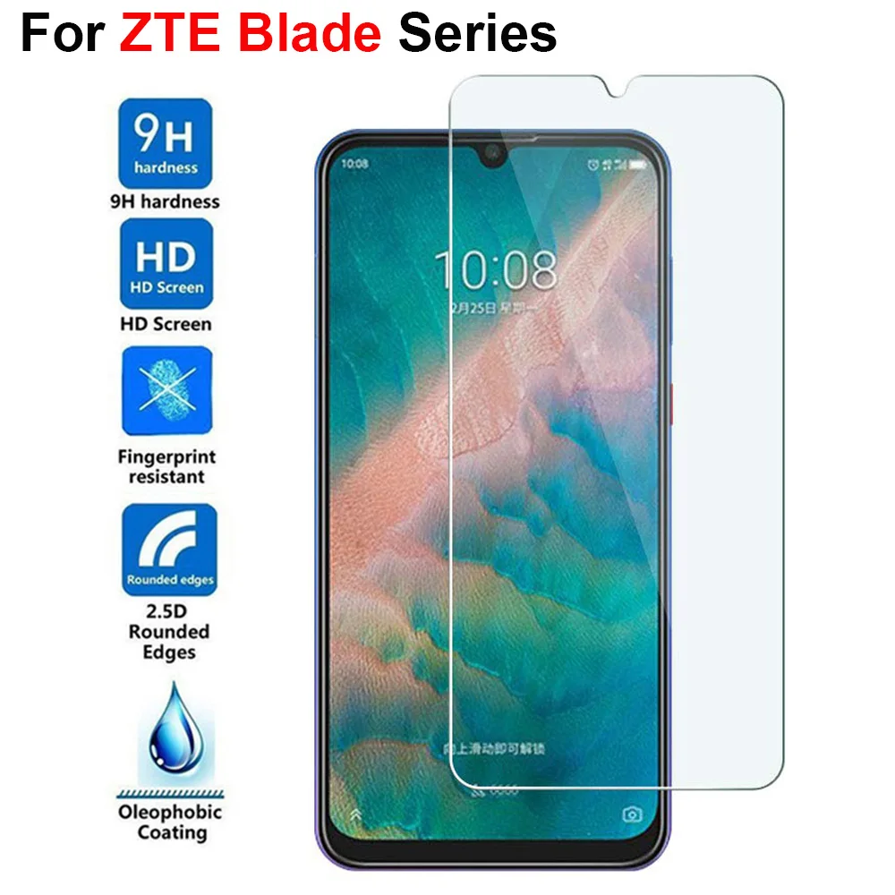 

9h 2.5d tempered glass for zte blade v10 vita red magic 3 hd clear screen protector on for axon 9 10 pro 5g protective film