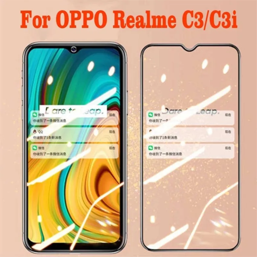 

Закаленное 3d стекло с полным покрытием, для oppo realme c3, 9h, 2 шт.