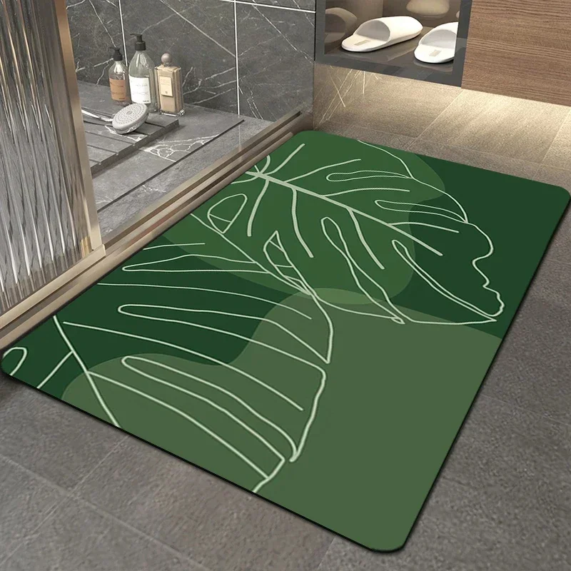 

Diatomite Mat Bath Rug Super Absorbent Bathroom Mats Non Slip Floor Mat Leaf Shape Shower Room Doormat Toilet Carpet