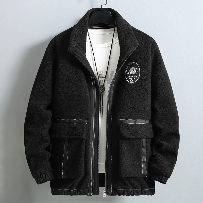 150KG Men's Grain Cashmere Coat Stand Collar Fur One Piece Plus Fat Plus Size 11XL 10XL Winter Loose Fashion Fat Lamb Fur Jacket