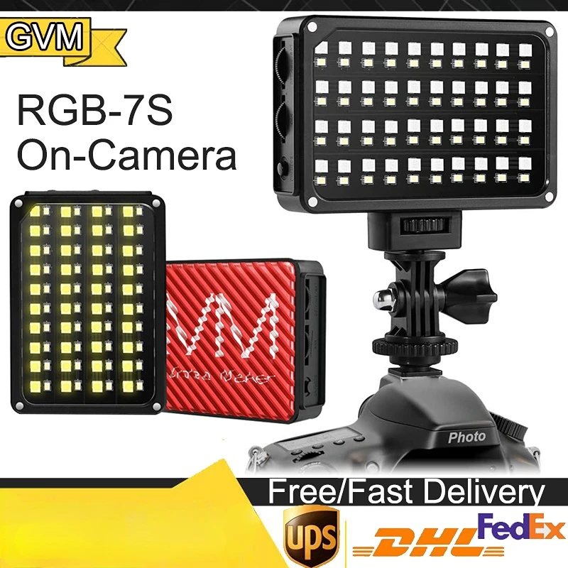 

GVM RGB 7S LED Camera Light Dimmable Ultra LED Light On Panel Digital Camera/SLR Camera /Camcorder Video Fill Light