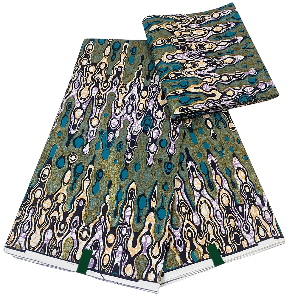 

Великолепная африканская восковая ткань, 100% хлопок, высокое качество, настоящий восковой принт, анкарская Ткань для шитья, 6 ярдов, V26