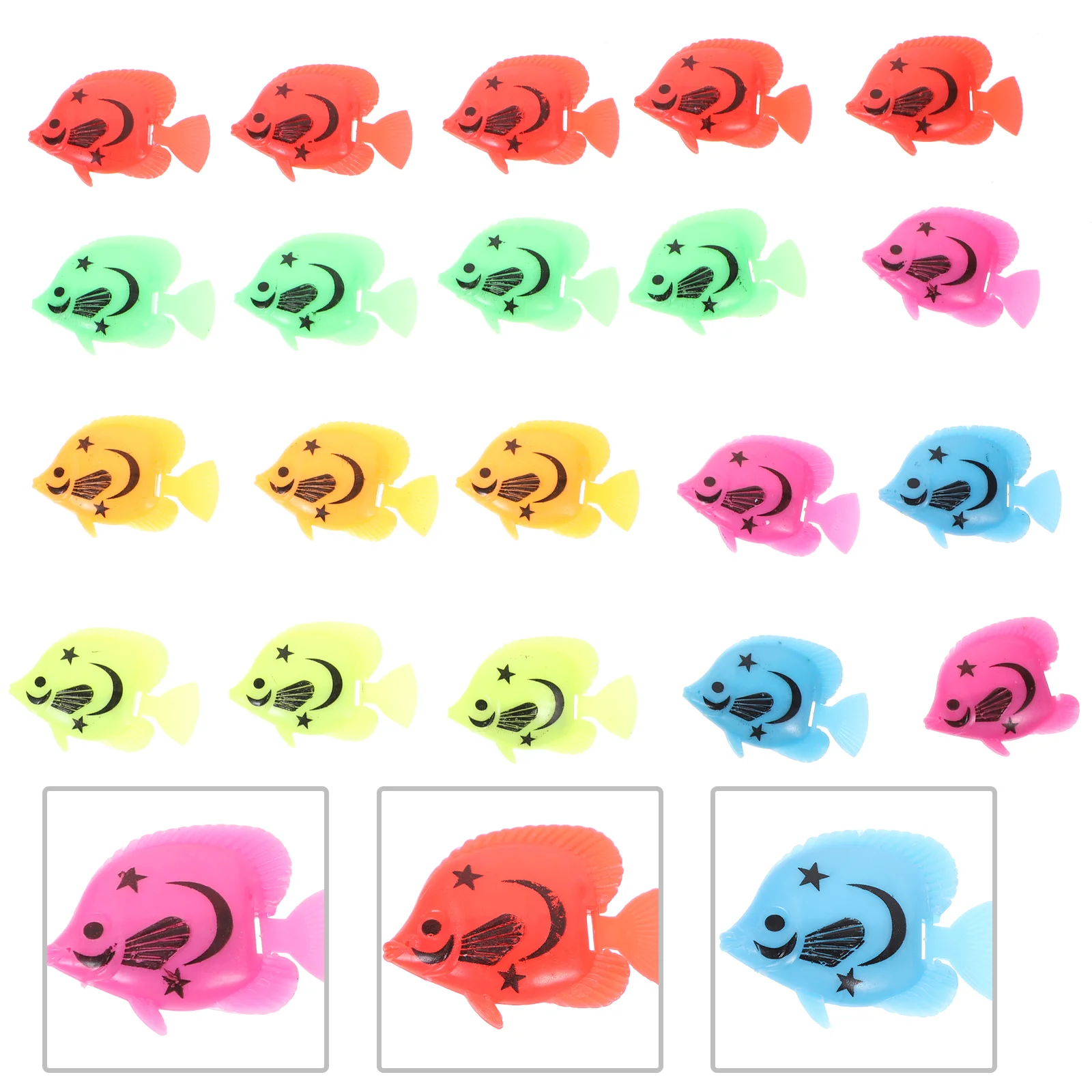 

20 шт. поддельные аквариумные рыбки, аквариумные украшения, пластиковые аквариумные рыбки с активацией водой, плавающие рыбки, пластиковая миска для рыб