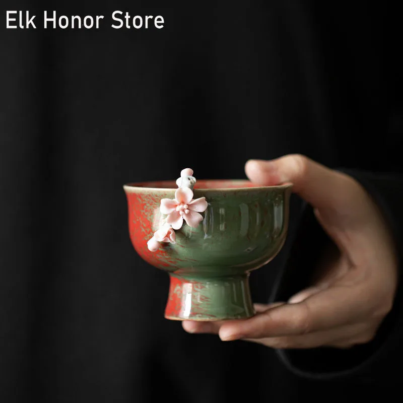 Креативная керамическая чайная чашка с ручным захватом 100 мл