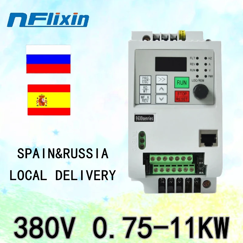 

VFD 2.2KW/4kw/5.5kw/7.5KW/11kw inverter 380V AC Frequency Inverter 3 phase input and 3 phase 380 V output