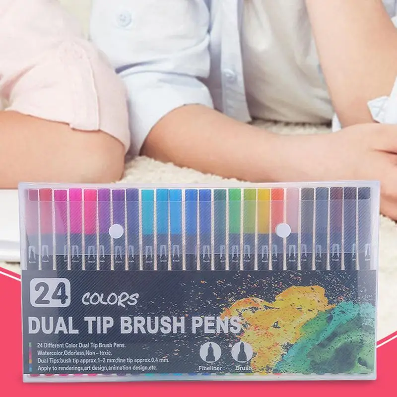 Маркеры с двойной кистью Детские фломастеры для рисования и набросков двумя