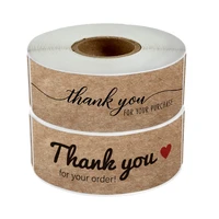 120pcsroll kraft paper thank you for your order stickers for small business decor sticker envelope sealing stationery supply