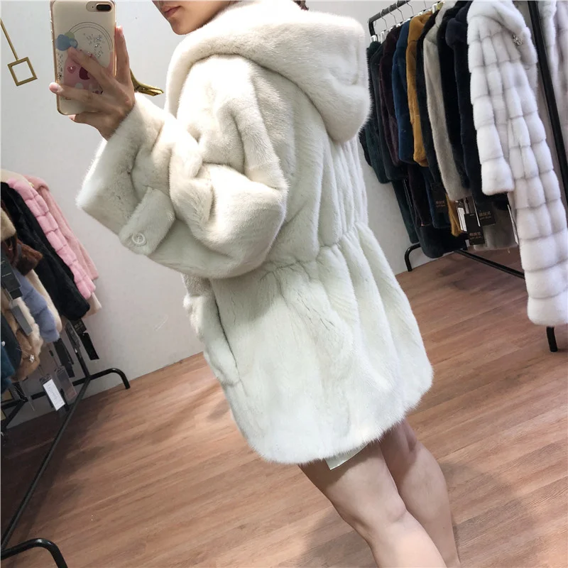 

section New mink long female imports whole velvet mink fur casual