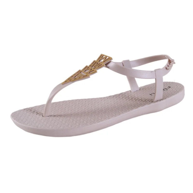 2023 Summer Leather Flats Sandals for Women Brown Flip Flops Casual Slippers Female Flat Shoes Plus Size Beach Sandal