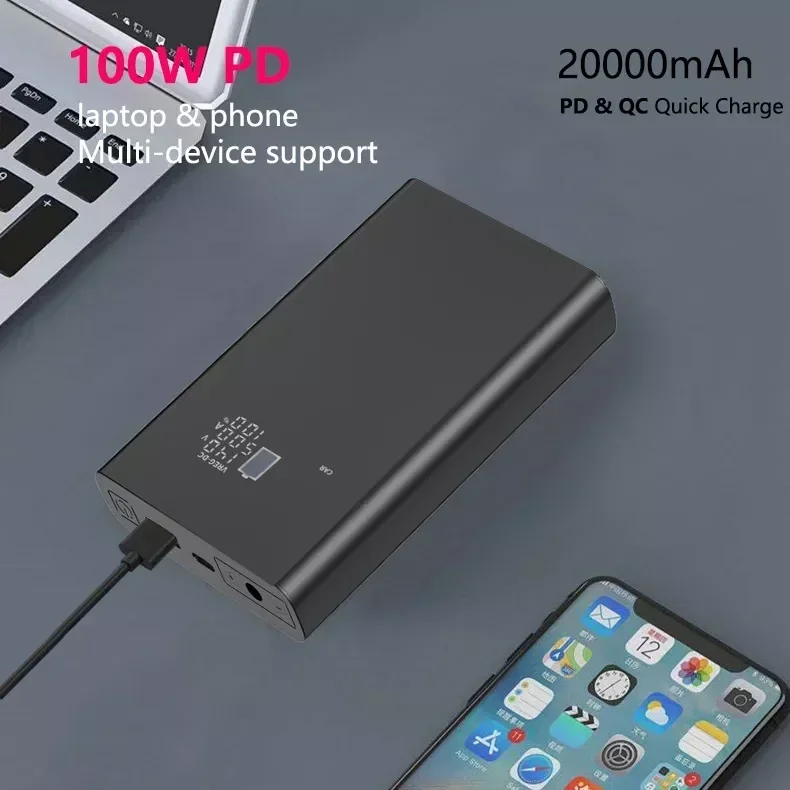 PD 100W DC Powerbank 20000mah 9V 12V 15V 16.5V 19V 1A 2A 3A 4A 5A 6A для ноутбука 24V 20V маршрутизатора CPAP модема
