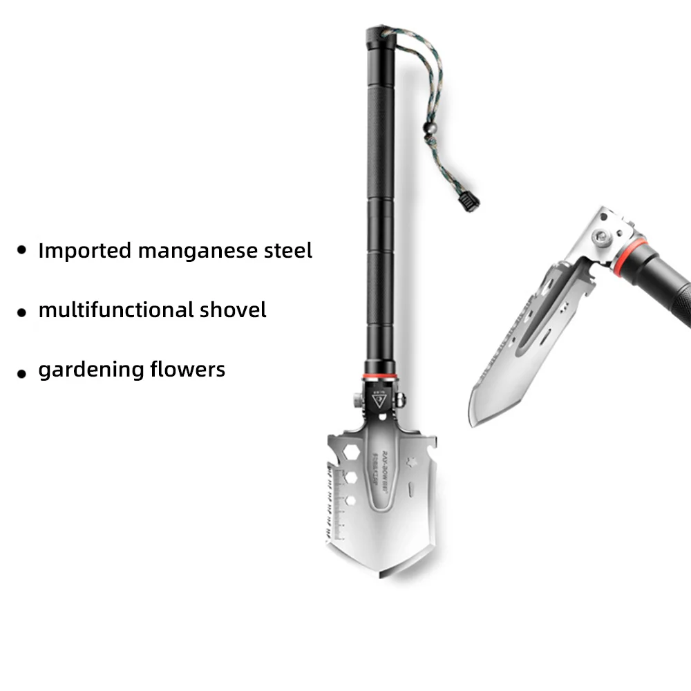 

Outdoor Multifunctional Shovel Garden Camping Equipment Supplies Soldier Tactical Shovel Folding Defense Survival Emergency Tool