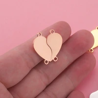 mirror polish 10pair heart couple pendant stainless steel heart handmade friendship love pendants for diy necklace