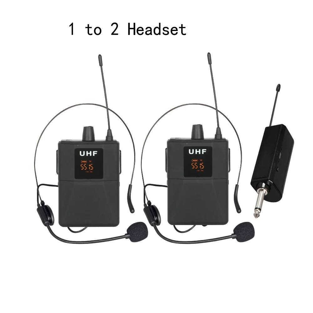 

Transmitter Receiver UHF Wireless Lavalier Microphone Headset/ Lavalier Microphones Lapel Headset Mic for Vlog Live Recording