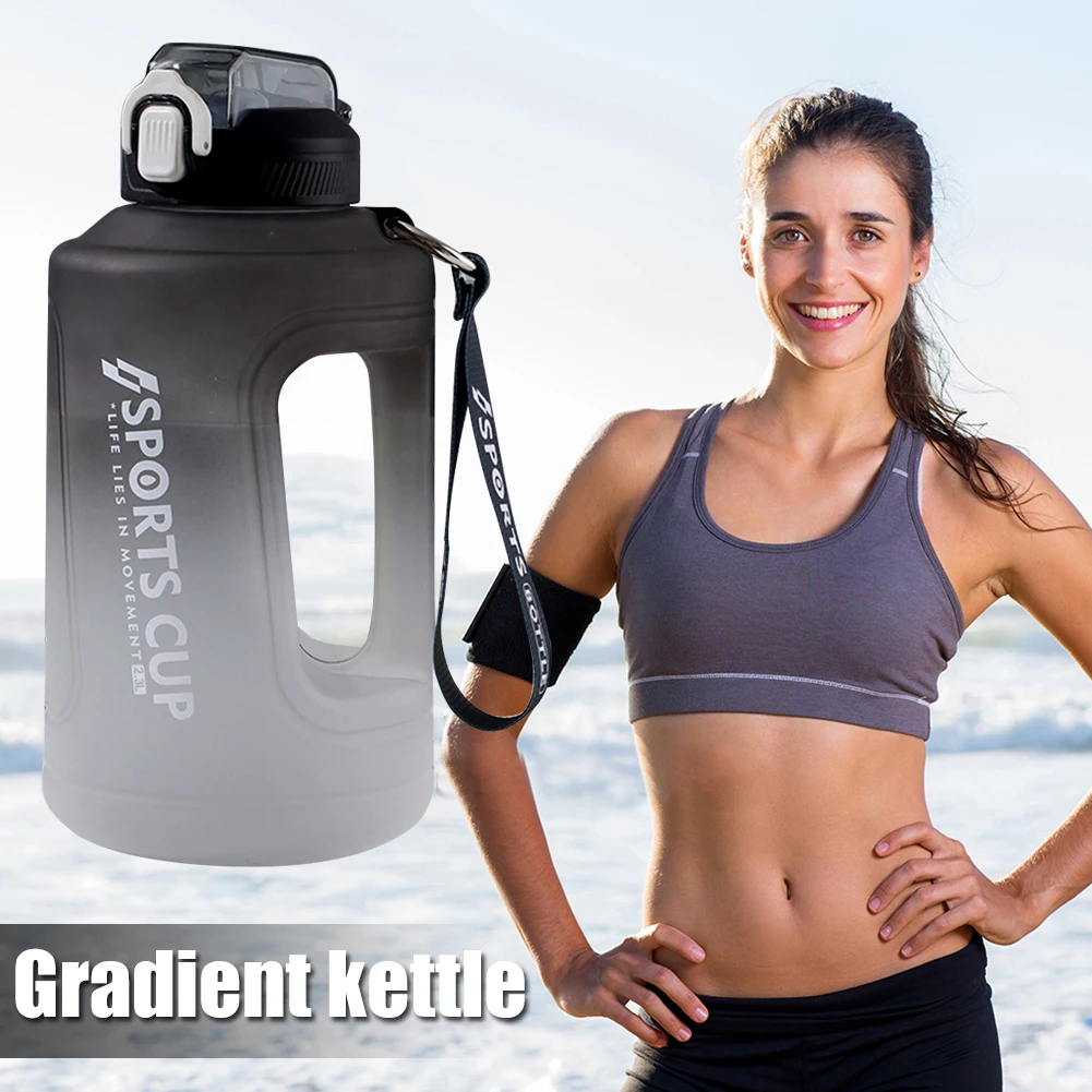 Бутылка для воды объемом 2 3 л с маркером времени пластиковые чашки фитнеса и