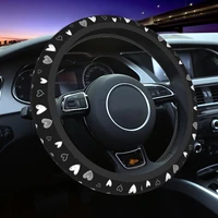 37 38 car steering wheel cover heart doodles soft auto decoration colorful car accessories