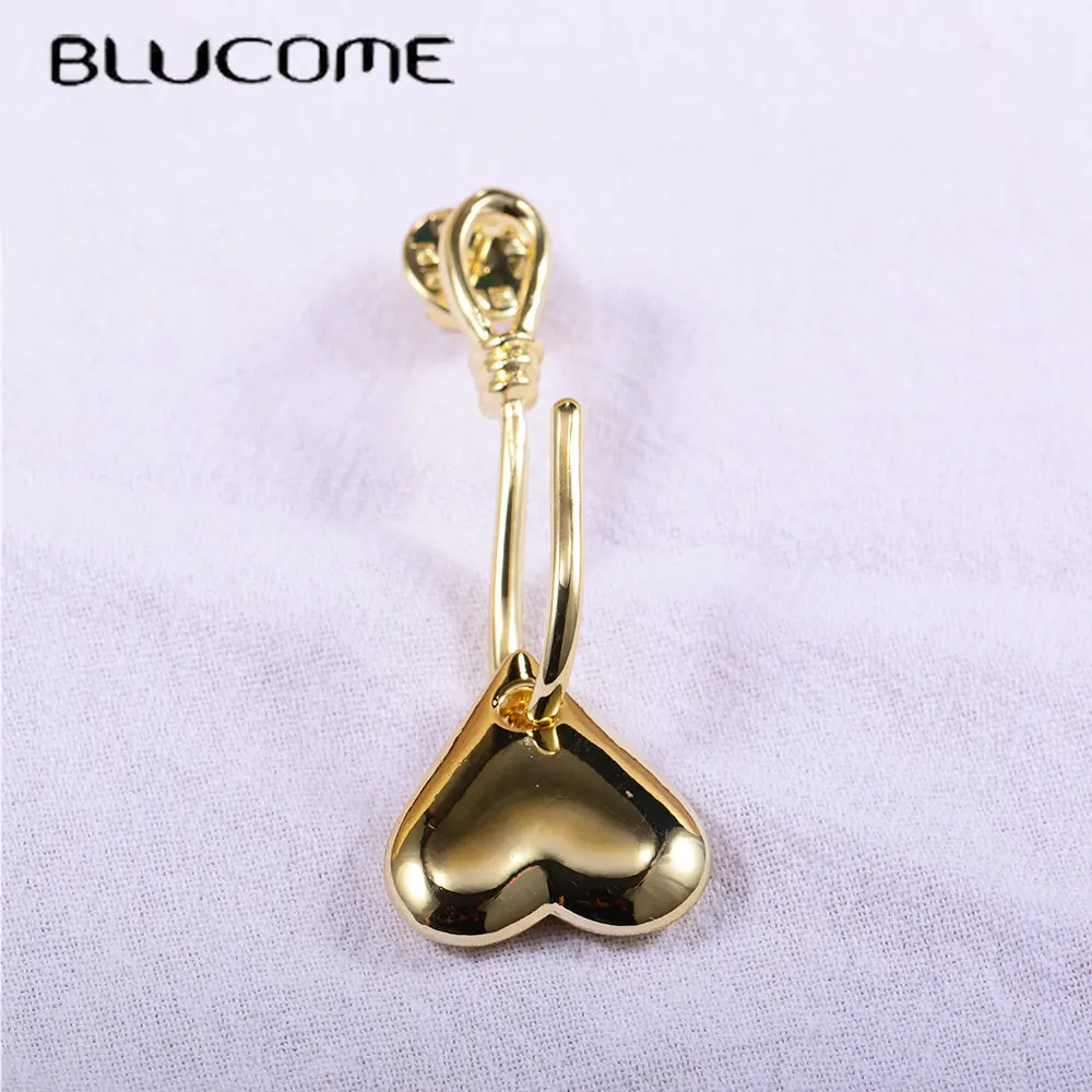 

Blucome New Hook Heart Shape Brooch Alloy Fashion Pin for Suit Hijab Girls Exquisite Craftsmanship