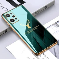 for realme gt neo2t plating soft silicone phone case for realme gt q3s q3t q2 pro elk deer head electroplated shockproof cover