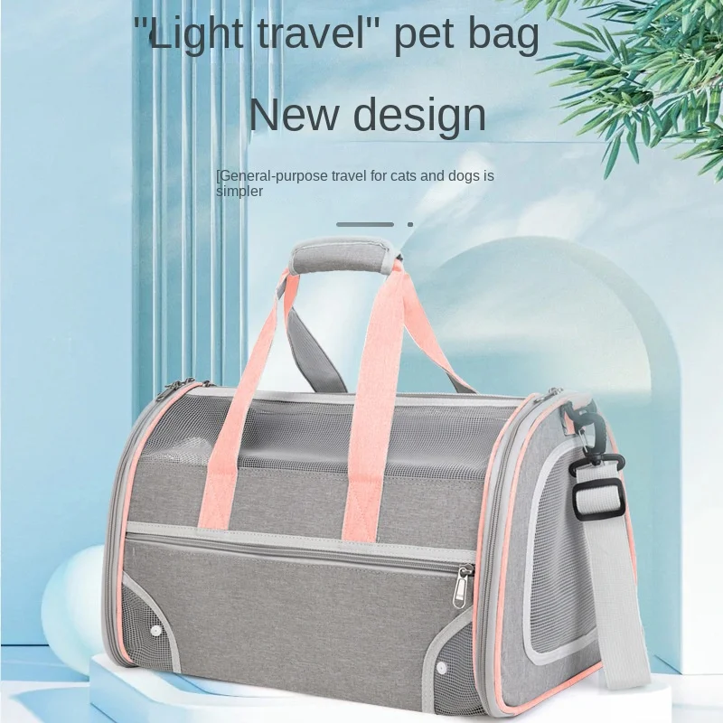 

Cat bag pet bag go out portable portable shoulder large space cat bag breathable folding four seasons universal pet bag