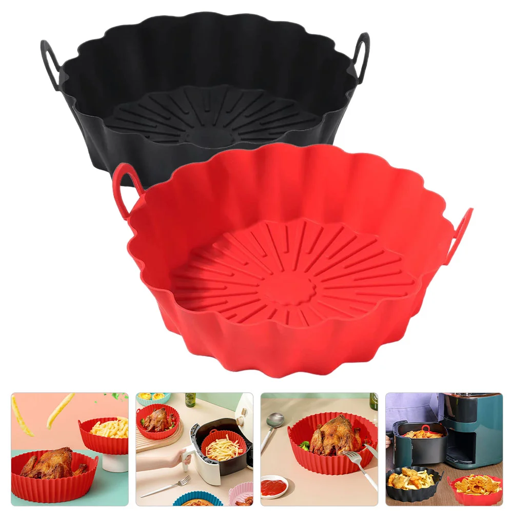 

2pcs Non-stick Round Reusable Air Fryer Accessory Air Fryer Liner Basket Air Fryer Inner Pot Air Fryer Liner Pad