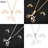 punk street bike bicycle pendant necklace stainless steel chain necklaces for women men fashion jewelry mountain bike club gifts