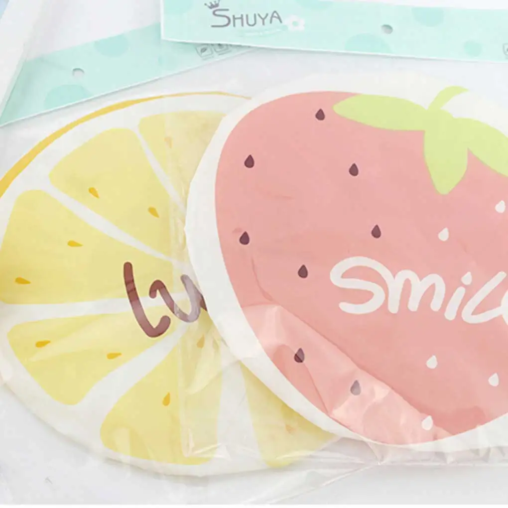 

PVC Shower Cap Cute Reusable Single-use Waterproof Elastic Home Hotel Travelling Fruit Bathing Hat Pattern Random