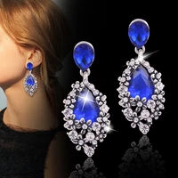 leeker boho ethnic %c2%a0multicolor%c2%a0crystal earrings antique silver color black red blue waterdrop earrings for women zd1 xs4