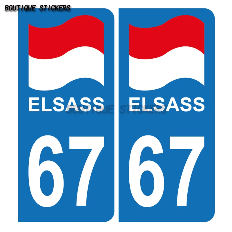 Автомобильная наклейка для номерного знака 67, черная, синяя C, флаг Эльзаса, водонепроницаемая ПВХ наклейка, Эльзас, Эльзас