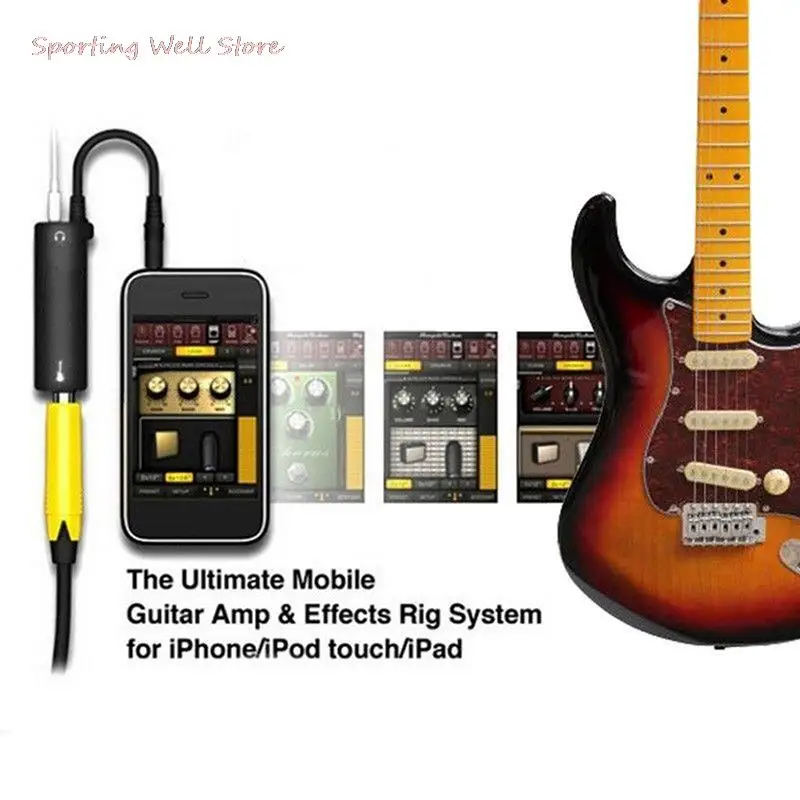 

1pc Guitar Interface Converter Guitar Link Cable Adapter For Phone iPad Guitar Pedal Effects Tuner Link Line Guitar Accessarie