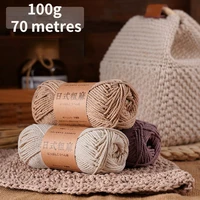 100gball eco friendly japanese style coarse twist cotton yarn anti pilling high tenacity yarn for hand crocheting bag hat