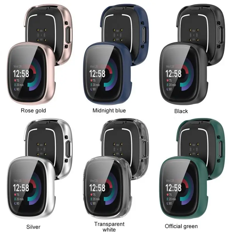 

For Fitbit Versa4/sense2 Protective Case Silicone Screen Tpu Soft Glue Shell Film Integrated Smart Watch Accessories Shell Skin