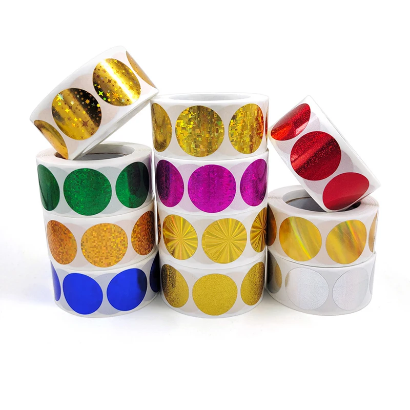 

100PCS Reflective Dots Labels Thank You Sticker Sealing Paper Stickers Stationery Supply Decorative Child Scrapbooking for Kids