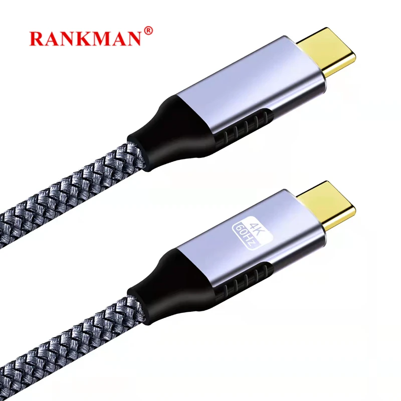 

Rankman USB C 3.1 Gen 2 Cable 10Gbps Data Transfer 4K 60Hz Video Monitor 100W 5A PD Fast Charging for Laptops Phones