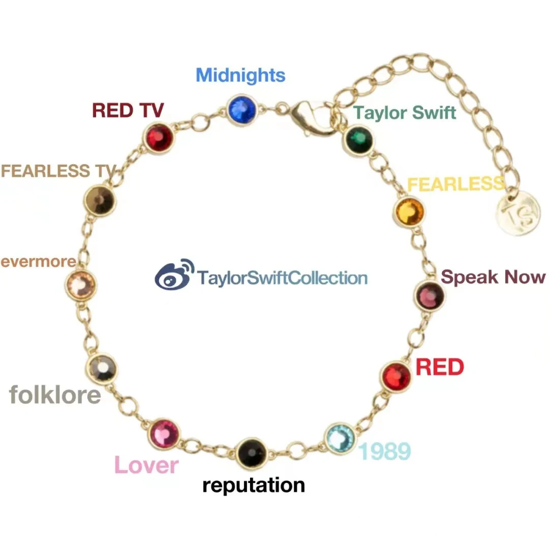 Fashion Midnight series latest peripheral   gem bracelet. Gold adjustable closure. TS Pendant. 12 gemstones