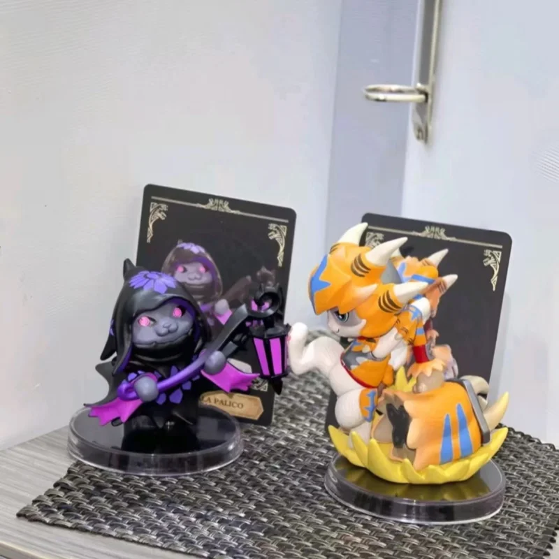 Фото POP MART Monster Hunter Palico Series: Модная коллекционная фигурка-сюрприз (слепая коробка), аниме-фигурка, игрушка-модель, украшение, кукла №1