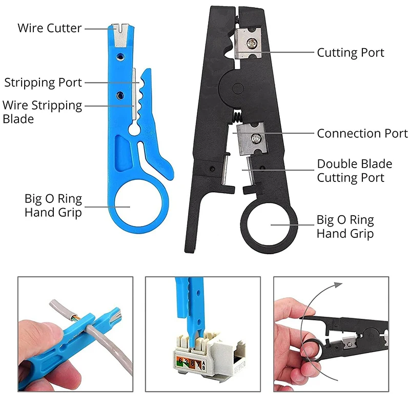 Набор сетевых инструментов Linkwylan сквозные разъемы RJ45 обжимной пробойник тестер