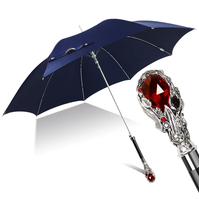 

Novelties Dark Blue Umbrella Designer Windproof Wind Resistant Long Umbrela Corporation Reinforced Paraguas Hombre Rain Gear