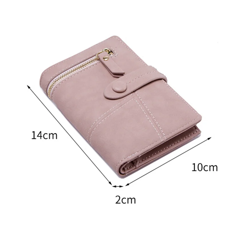 Fashion Women Folding Zipper Short Wallet PU Leather Female Coin Purses Ladies Hasp Clutch Credit Card Holder Money Bag Handbags