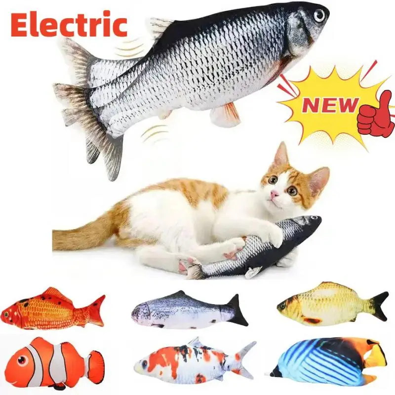 

Pet Cat Toy Simulation Electric Fish Built-in Rechargeable Battery Cat Entertainment Interactive Molar Cat Electric Fish Toy