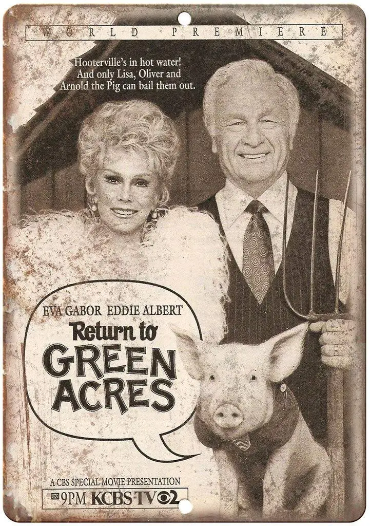 

Keviewly Return to Green Acres TV Guide Tin Sign Vintage Wall Poster Retro Iron Painting Metal Plaque Sheet for Bar Cafe Garage