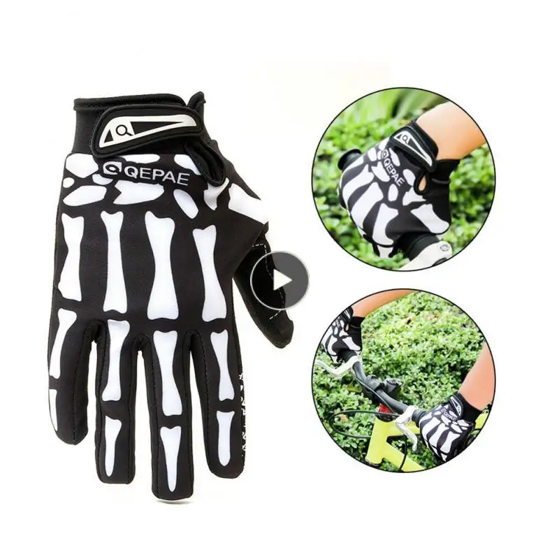 

New Full Finger Skull Gloves Skeleton Pattern Bicycle Cycling Motorcycle Motorbike Racing Riding Gloves Bike Riding Mitten