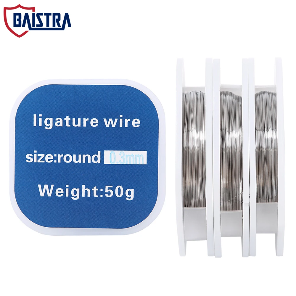

Dental Orthodontic Ligature Wires for Braces Arch Wire Stainless Steel Materials Round 0.2/0.25/0.3mm Dentist Ortho Accessories